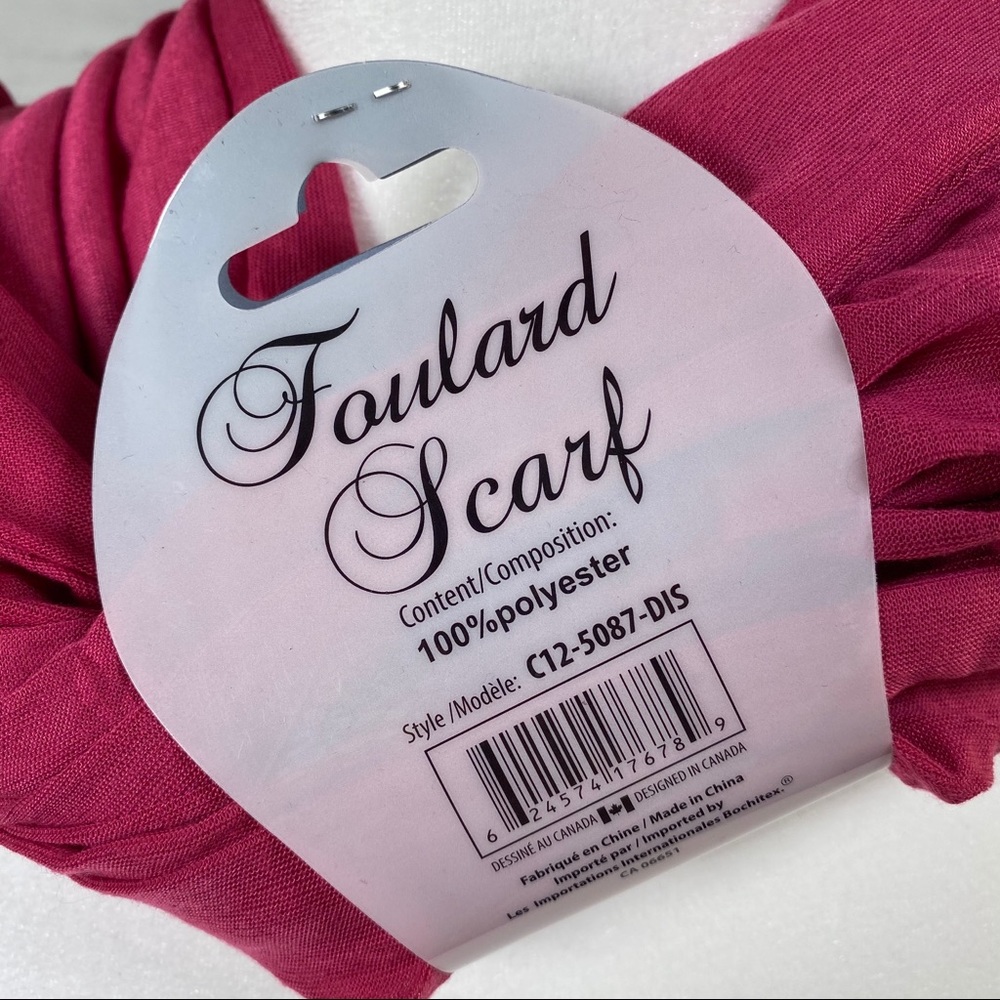 ⭐️SEE NEW LISTING⭐️Hot Steps Pink Foulard Scarf - Picture 3 of 6